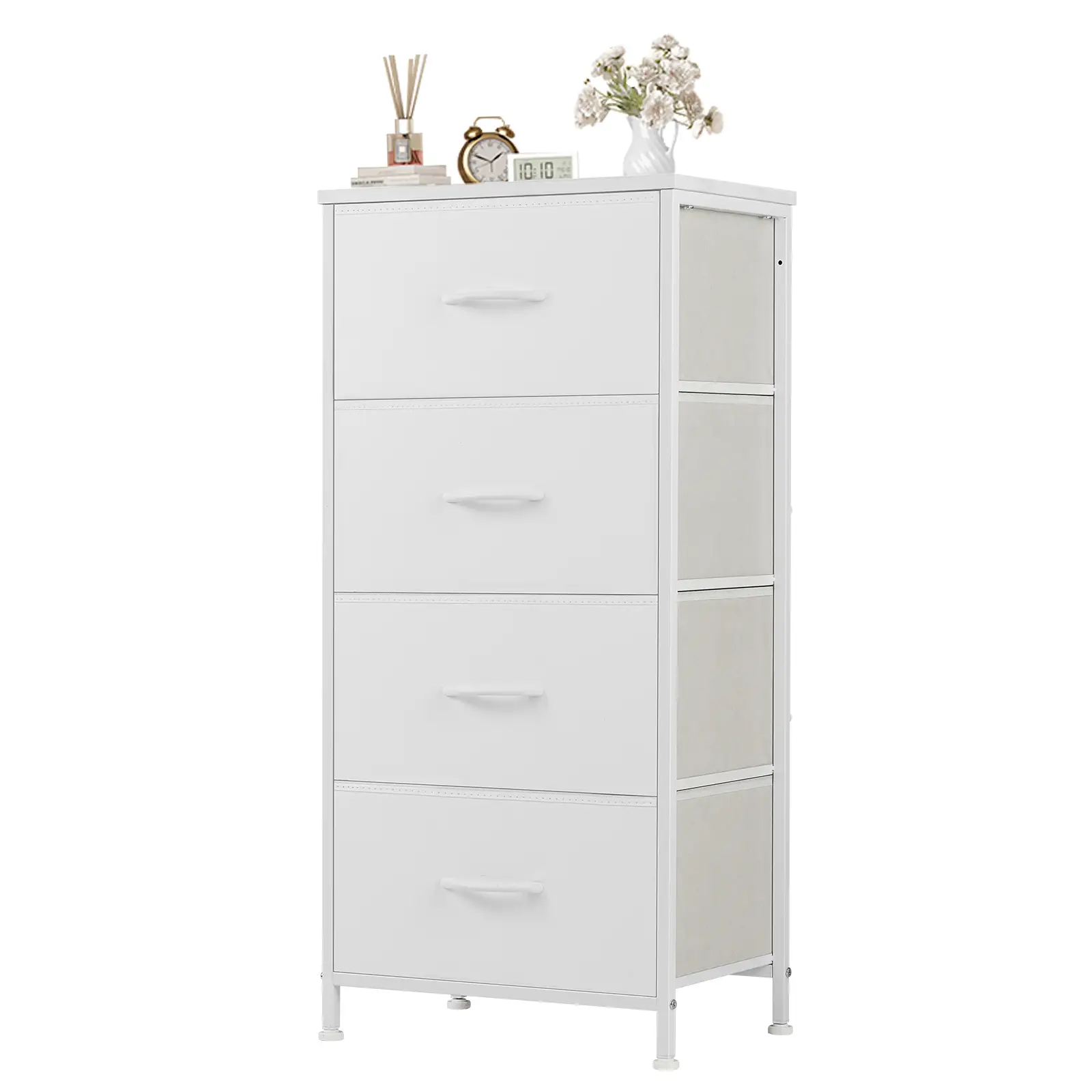 【Deal】Dresser for Bedroom, Storage Drawers, Skinny Fabric Storage Tower with 4 Drawers