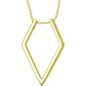 Simple Geometric Ring Holder Necklace for Women Men Cute Dainty Ring Keeper Necklaces Rhombus Pendant Saver Chain Bride Wedding Engagement Jewelry Birthday Valentine'S Day Gifts Wife Girlfriend Mother Cykdohy