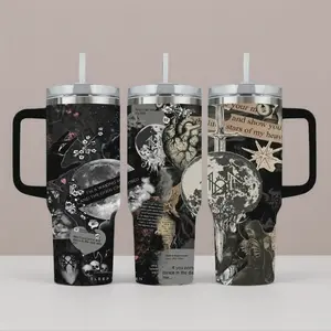 Sleep Token Collage 40oz Tumbler, Atmospheric Dark Music Inspired Drinkware, Stainless Steel Insulated Travel Cup for True Fans