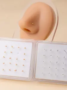 20pcs Nose Studs, Simple Fashion Style, Piercing Nose Rings for Men and Women, High-End Personalized Cool Nose Jewelry, Body Piercings Set