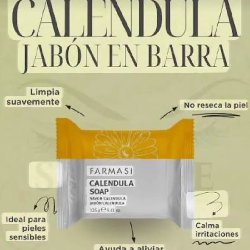 Calendula Soap - Gentle Body Wash for Dry & Sensitive Skin - 3.25 oz - Cleansing & Skin Care - Face & Body Use Cleanser