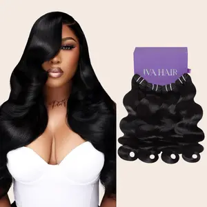 IVA 16A Body Wave Bundles 100% Unprocessed Human Hair Sew in / Quick Weave Raw Hair Bundles Natural Color 14''-30"