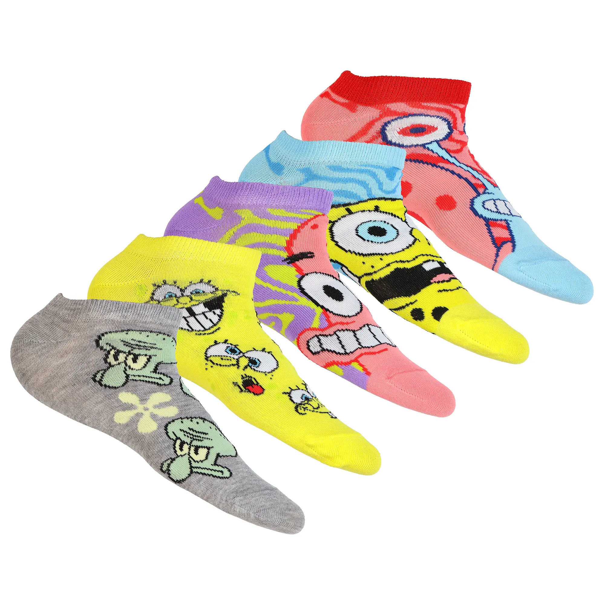 SpongeBob SquarePants Socks Women's Character 5-Pack Low-Cut, Size 4-10