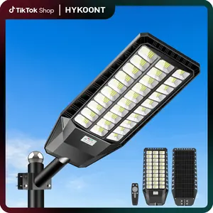 HYKOONT Solar Street Light Outdoor Dusk to Dawn LED Solar Flood Light Motion Sensor Solar Lights Outdoor Waterproof with Remote Control for Parking Lot Backyard Lighting TikTokShopBlackFriday