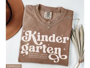 Comfort Colors Kindergarten Teacher Shirt, Retro Vintage Teacher Shirt, Funny Kindergarten Teaching Team Graphic Tees, Back To School Shirt, New Teacher Gift