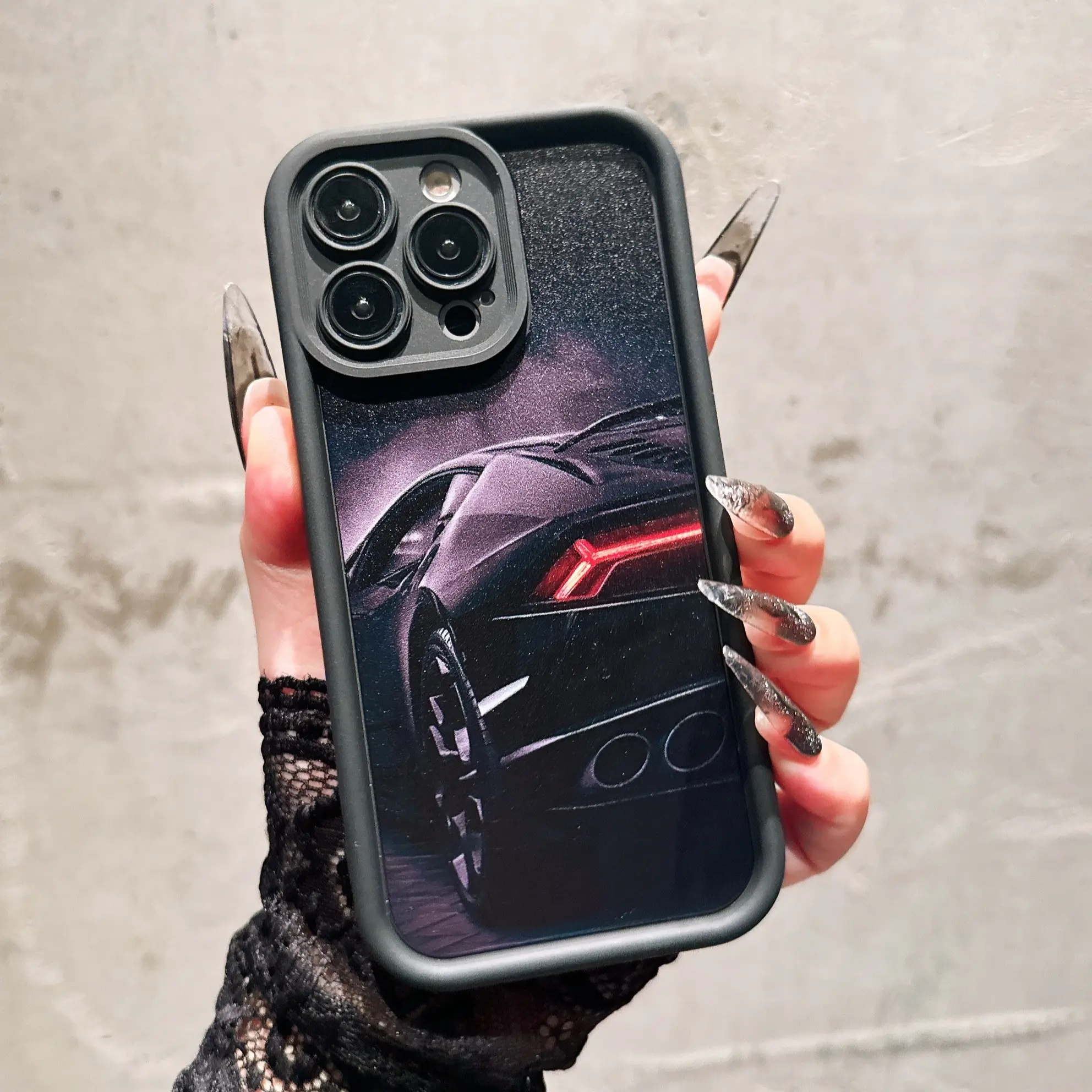 High Bamboo Lamborghini Illustration Phone Case, Anti-Drop Soft Full Cover for iPhone 15 Pro Max, Valentine Gift for Girlfriend