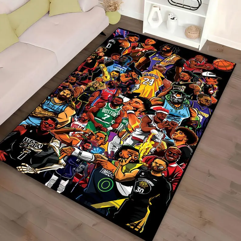 Players Rug, Non-Slip Basketball Area , Sport Fan Gift