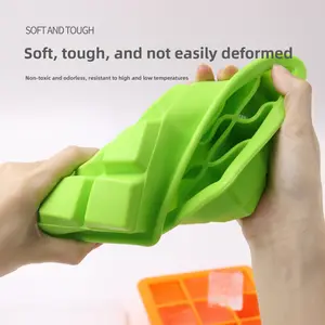 Easy Release Ice Cube Tray with Cover - 15 Grid Soft Silicone Mold for Perfect Square Ice. Food Grade & Reusable. Best for Drinks, Juice, Coffee & Freezer.