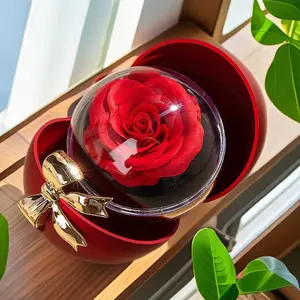 Bow-Tie Rose Jewelry Box, Magnetic Closure Elegant Necklace & Ring Gift Box, Holiday Gift Box, Lockable Storage Box, Small Accessories Storage Box