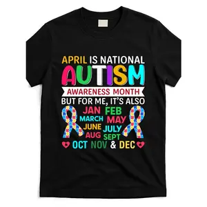 Unisex Couple T-Shirts for The 2026 National Autism Awareness Month, Featuring a Round Neck And Regular Fit, Celebrating The Theme of Embracing Differences
