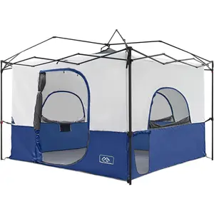 Camping Inner Tent for Pop Up Canopy, Converts 10'x10' Straight  Canopy into Camping Tent-Fully Vented Roof(Top & Frame NOT Included) (Navy Blue, with  Hole)