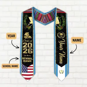 Customized 2026 Guatemalan American Flag Graduation Sash, Guatemala Graduation Stole