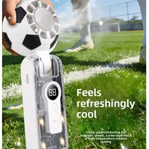 2026 New Football Handheld Fan, 199 Gears, Portable USB Mini Fan, Small Fan with Ice Pack Function, One-Button Cooling