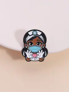 Cute Nurse Design Brooch, Fashionable Enamel Pin for Women & Men, Enamel Pin Suitable for Backpacks, Jeans, Scarves, Hats Decoration