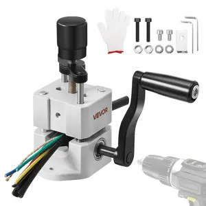 VEVOR Manual Wire Stripping Machine, Portable Tool for Scrap Copper Recycling, 0.06-1 in for All Wire Types, Crank Handle or Drill Powered, 64Mn Quenched Blades, 45# Steel Rollers, ABS & PC Peeler