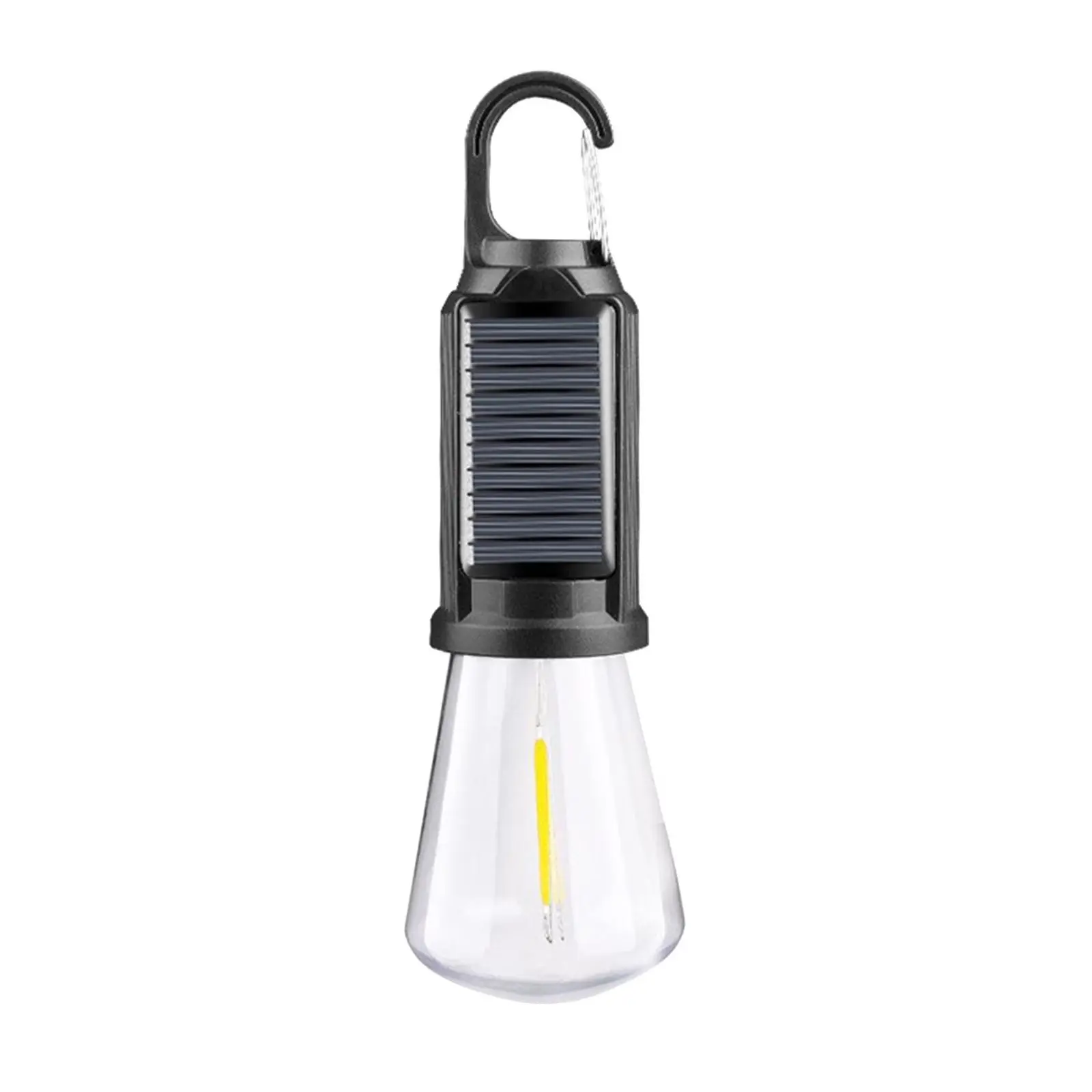 1pcs Outdoor Solar Led Camping Lantern – Usb Rechargeable Tent Light – Hanging Camping Bulb (flat Base) – Camping Flashlight – Black,summerwins