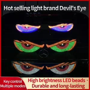 Car Windshield LED Demon Eye Light, Car Light Embellishments, USB Plug-And-Play, 11 Modes, Adjustable Brightness, Suitable for Suv Truck Pickup Camper Van