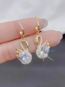 Swan Design Dangle Earrings, High Quality Earrings, Fashionable Jewelry for Women, Trendy All-match & Exquisite Jewelry for Birthday Gift, Trendy Fashionable Accessories
