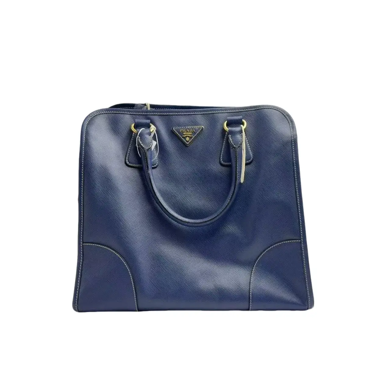 Pre-owned PRADA France Tote Bags H2 Saffiano Royal Blue cowhide tote bag H02765