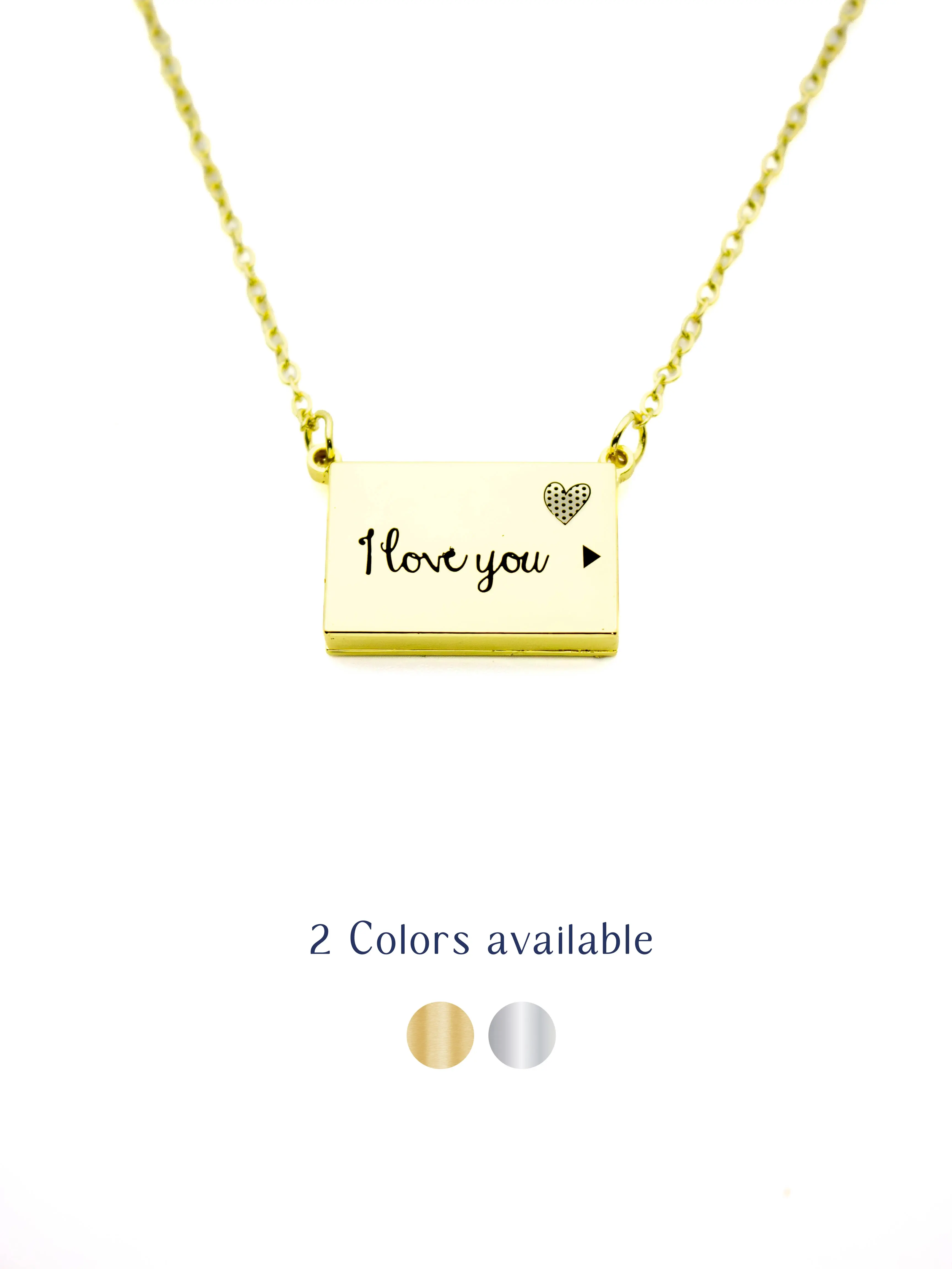 ENGRAVIA Envelope Locket Necklace Photo Pendant