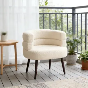 Fluffy Vanity Chair,Vanity Stool with Back,Modern Accent Chair with Cozy Soft Padded,Comfy Chair,Reading Chair,Armchair,Chair for Bedroom/Living Room/Dressing Room/Home Office C-Shaped Armchair with Golden Legs