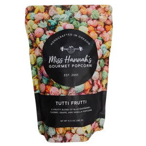 Miss Hannah's Gourmet Popcorn Tutti Frutti 6.5 oz Handcrafted in Oregon Fruity Blend