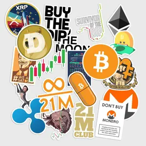 Sticker Pack 20 pcs Crypto Investor Stickers, Digital Coin Blockchain Vinyl Decals for Laptop Phone