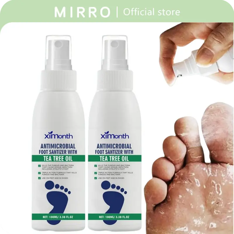 Tea Tree Oil Foot Spray - Herbal Liquid (3.0 to 5.9 fl. oz.), Anti-Fungal Nail Care, Anti-Bacterial Deodorizing Hydrate Sanitizer for Adults with Normal & Sensitive Skin