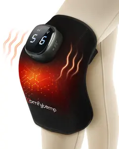1 Piece Protable Comfort Knee Massager with Heat, Heated Knee Brace Wrap for Women, Birthday Gift for Mom Dad, 9 Heat 5 Vibration