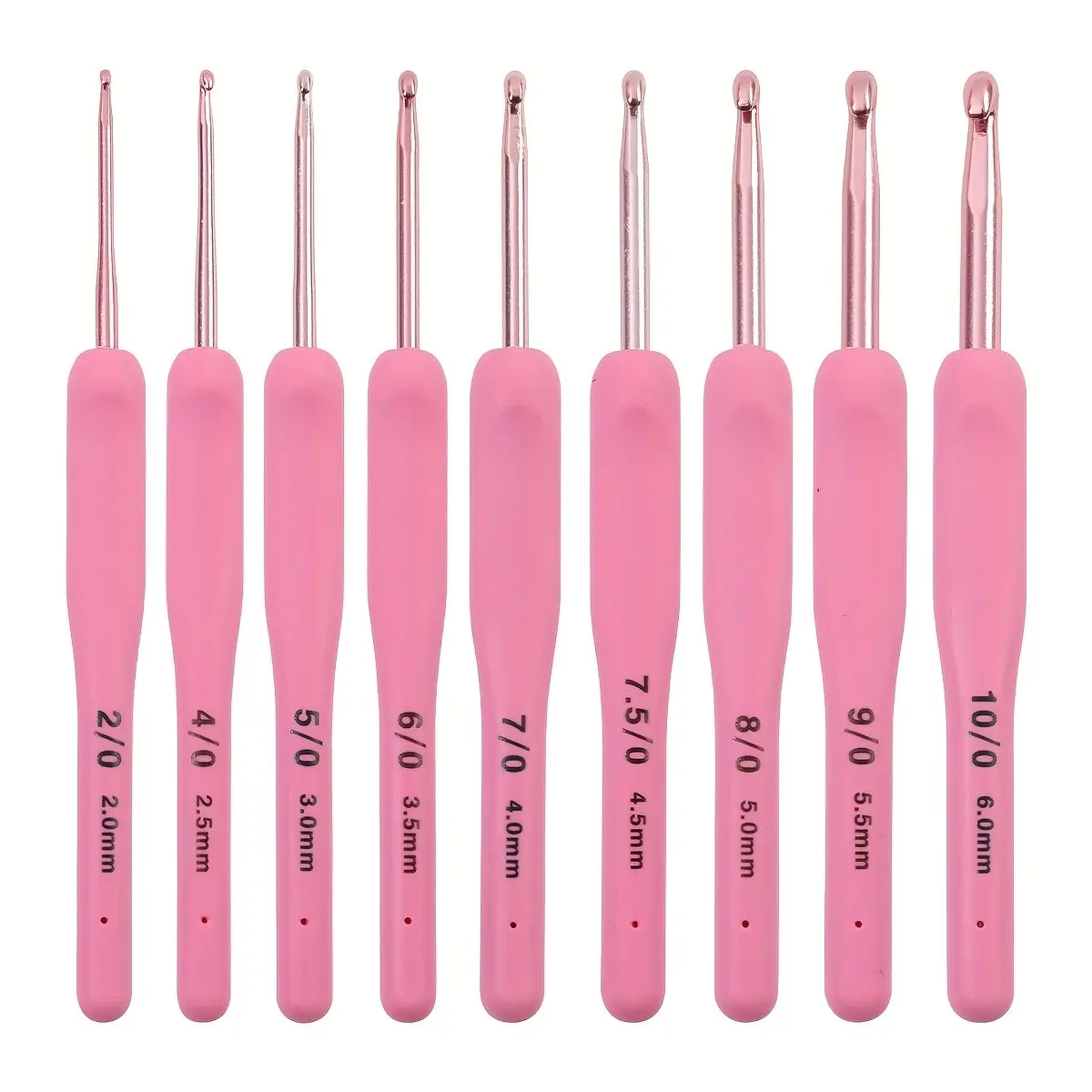 9-Piece Ergonomic Crochet Hooks Set, Soft Handle, Ideal for Knitting Scarves, Gloves, Hats, 2.0-6.0mm, Beginner Friendly, Beginner Crochet Kit, Crocheting Supplies