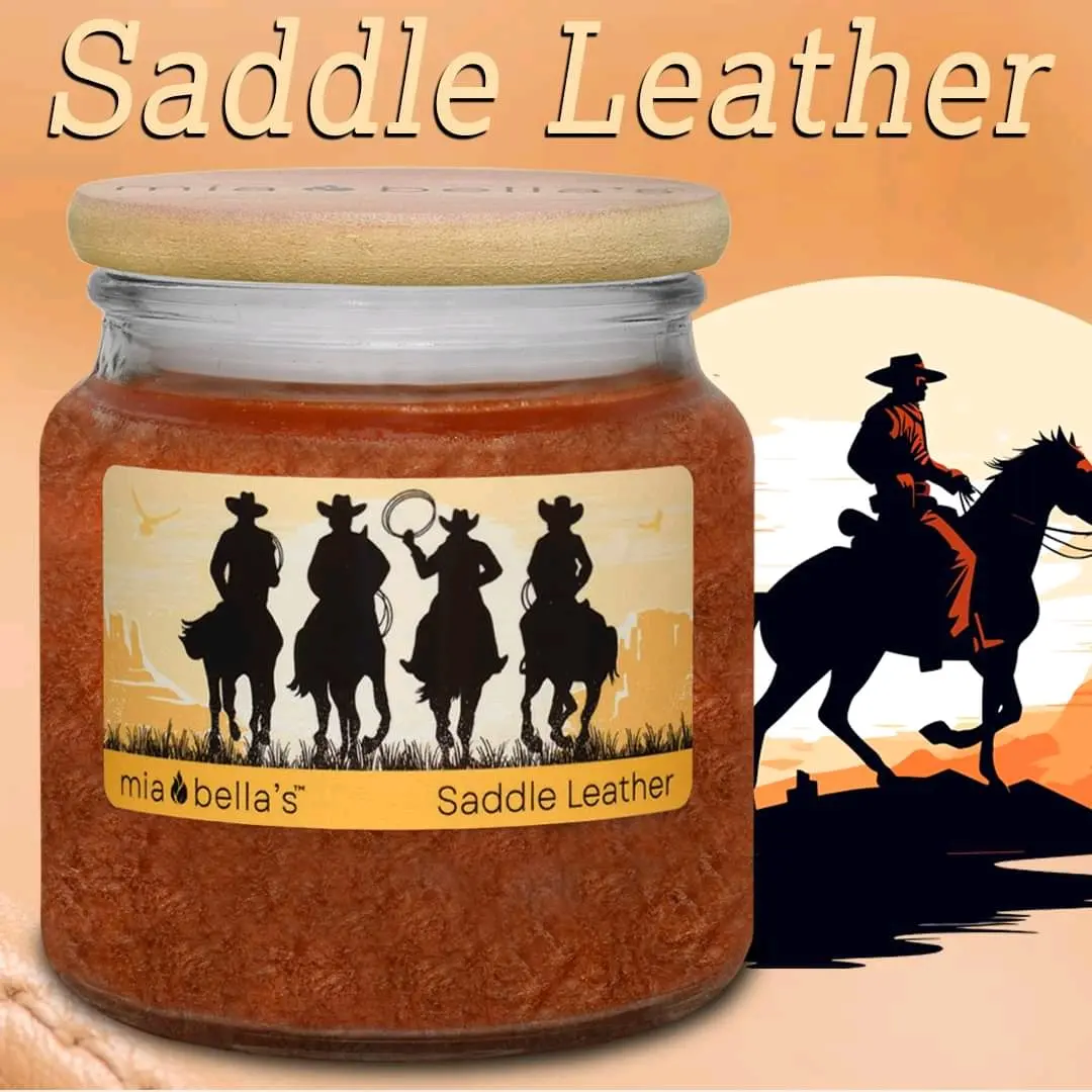 Mia Bella Saddle Leather  palm oil wax candle