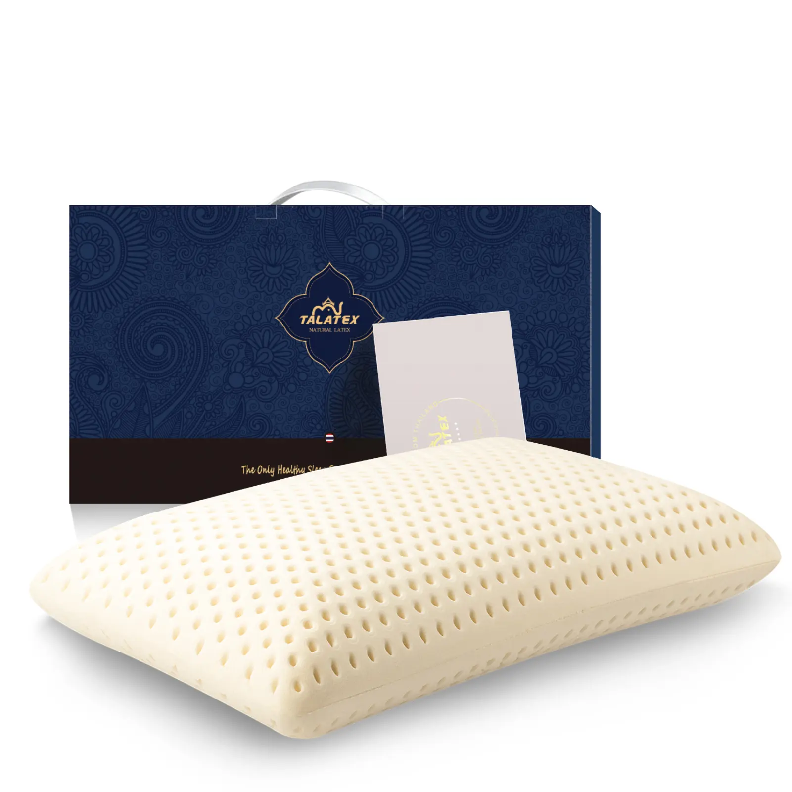 Talalay 100% Natural Premium Latex Pillow, Helps Relieve Pressure, No Memory Foam Chemicals, Perfect Package Best Gift with Removable Tencel Cover