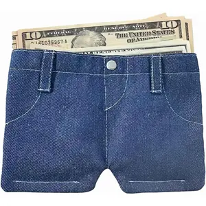 Jean Denim Wallet Funny for Men Boys, Small Billfold Thin Slim Bifold Teen Wallet, Travel Cool Practical Gifts for Men Stuff Novelty