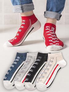 men's graphic ankle socks, casual comfy breathable low cut socks for daily wear, 5 pairs knit anklets for men, summer men's socks & hosiery, socks for men, menswear, breathable fabric socks, streetwear