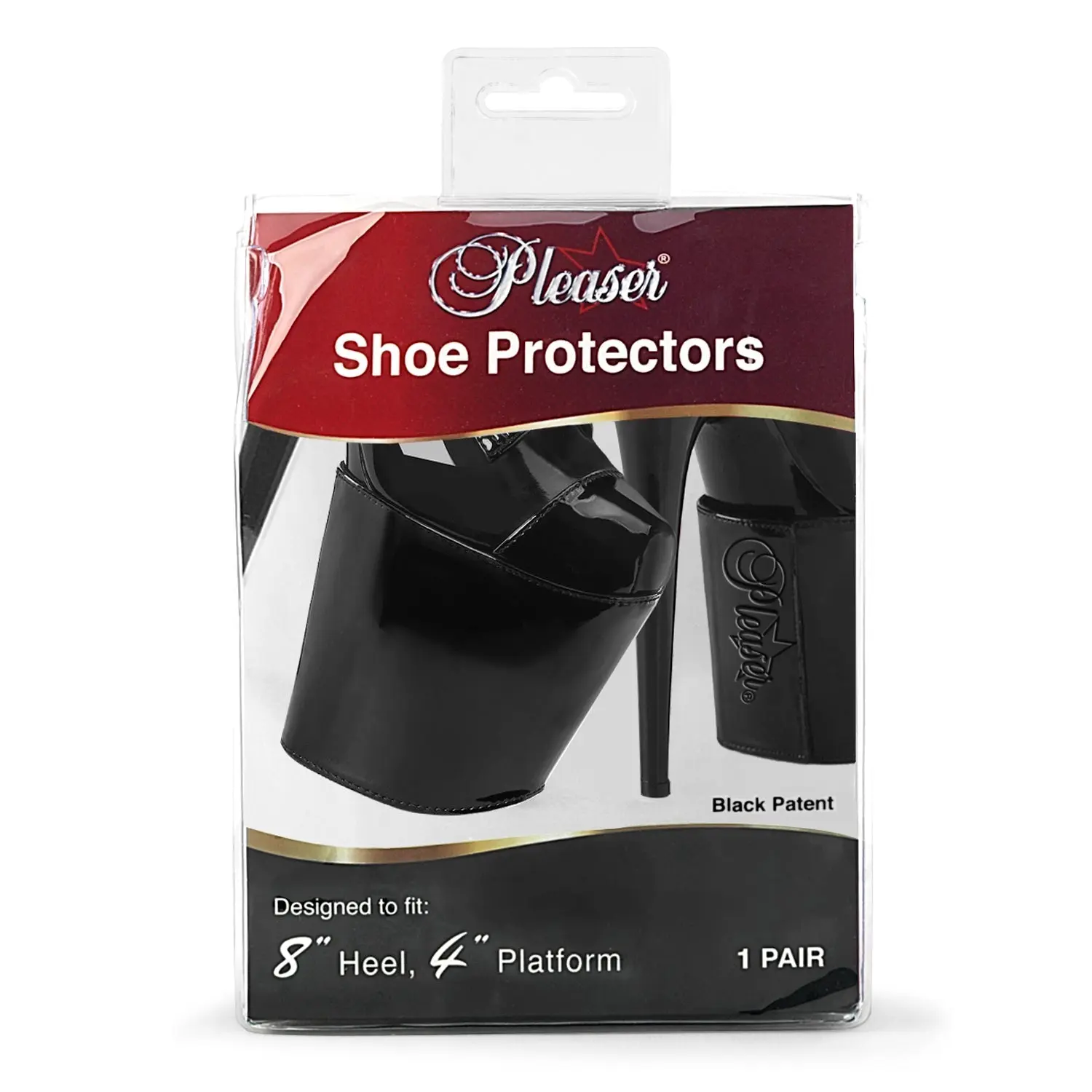 Patent Toe Guards for Dancers, 1 Pair Removable Closed-Toe Converters for 8-in Heel & 4-in Platform Shoes, Protective Shoe Enhancements with Concealed Fastener, Concealed Hook & Loop Fastener, Protective Guard Shoes
