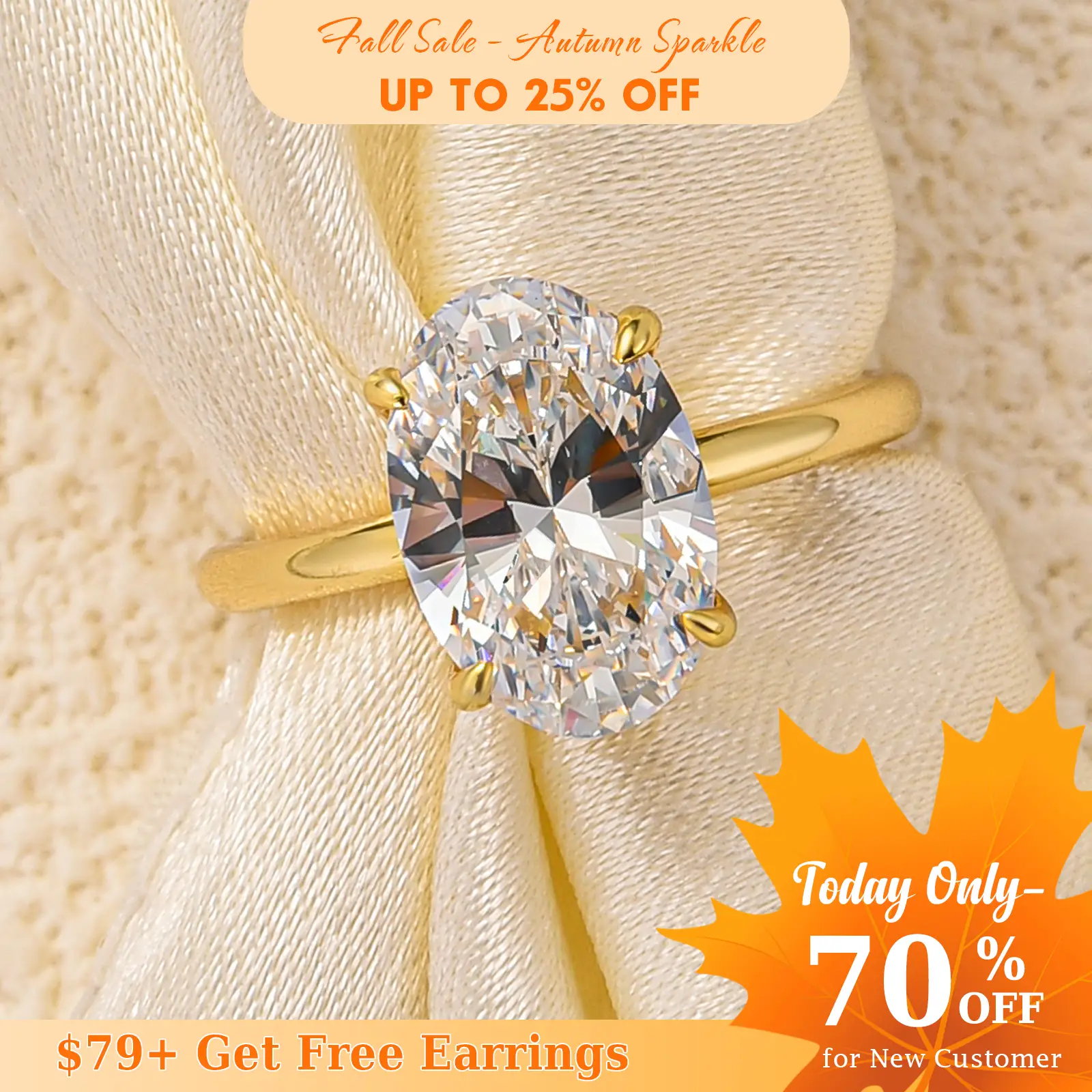 Effinny Jewelry 3.5ct Solitaire Oval Engagement Ring for Women,S925 Sterling Silver Promise Ring for Anniversary Birthday Daily Proposal Wedding