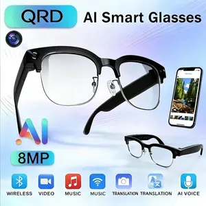 Qrd Smart Ai Camera Glasses, 8mp 1080P HD Photo Capture, Auto Color-Changing Lenses, Travel Recording, Voice Calls, Language Translation