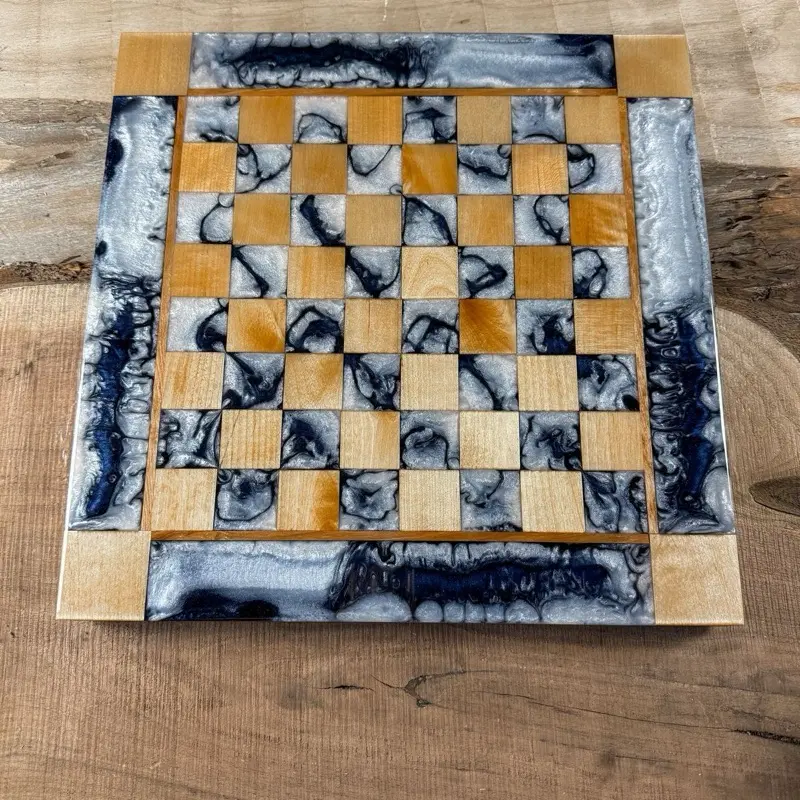 Midnight Cloud Maple Chess Board (INCLUDES PIECES)