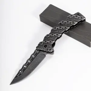 Compact Waterproof Chain-Designed Folding Pocket Knife, Stainless Steel EDC Tool for Camping, Hiking