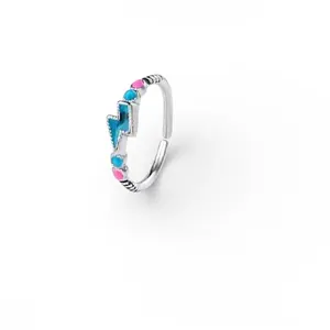 Lightning Bolt 8 mm Hoop 20 Gauge Piercing