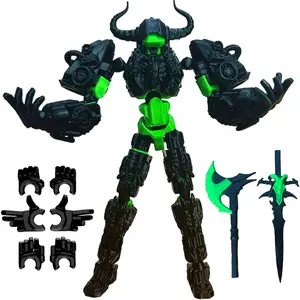 Titan 13 Action Figure 3D Printed Fully Articulated Multi-Jointed Robot Pre-Assembled Lucky 13 Nova 13 Dummy with Green Accents and Accessories