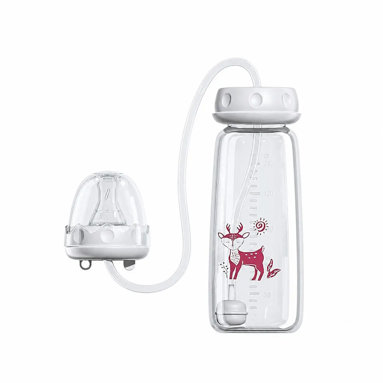 Hands-Free Baby Feeding Bottle | Anti-Colic Silicone Nipple | BPA-Free PP Infant Milk Bottle | Leakproof Newborn & Toddler Feeder | Trending Print Design