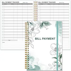 Bill Tracker Notebook - Monthly Bill Organizer & Planner for Personal Budgeting Financial, Payments Checklist Organizer, 5.8" x 8.5", Rose Leaf