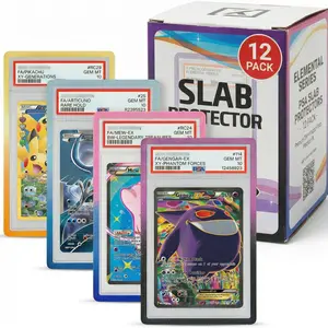 X PRO PSA Slab Protector - 12 Pack PSA Slab Guards - 4 Elemental Gradient Colors Included - Durable TPU Bumper Guards - Stackable & Secure Graded Card Guard