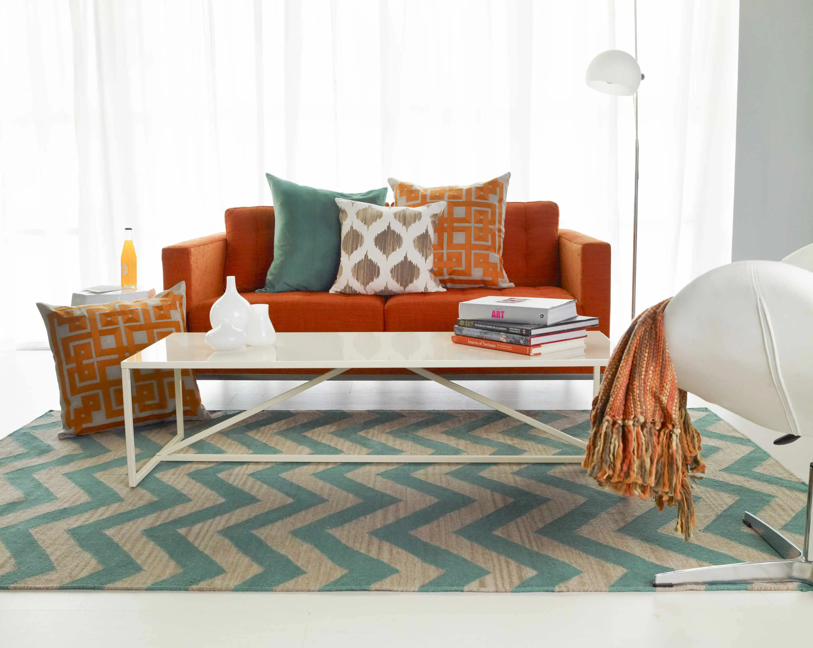 Belper Burnt Orange Geometric Accent Pillow - Couch Cushion, Sofa Cushion, No Extra Frills Home Decor on Clearance