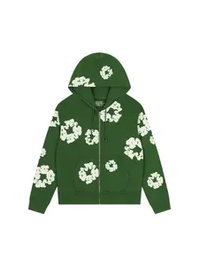 Denim Tears Cotton Wreath Zip-Up Hoodie 'Green'
