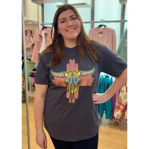 Rhinestone Bull Skull T-Shirt