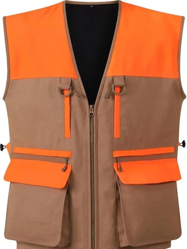 NEW VIEW Upland Hunting Vest for Men- Blaze Orange, Pheasant Hunting Vest with Game Pouch, Bird Hunting Vest for Quail