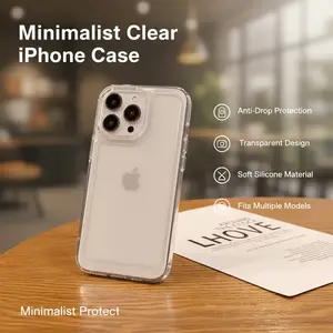 Ins Minimalist Transparent TPU Soft Silicone iPhone Case for All Models 13 14 15 16 17 Anti Drop Protection
