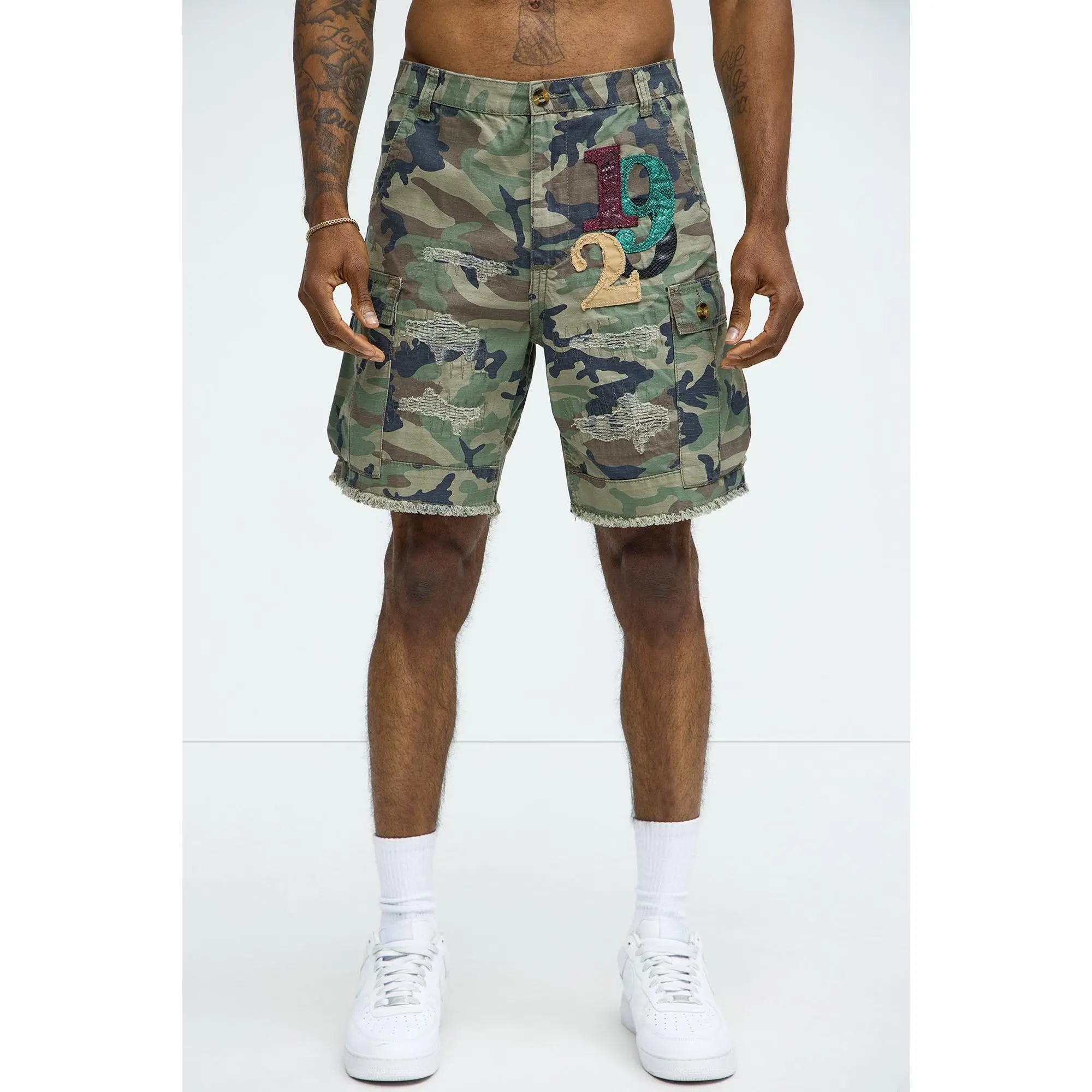 On Command Paint Splatter Camo Shorts - Camouflage